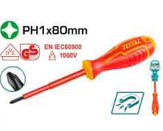 [THTISPH180] THTISPH180 Desarmador Estrella PH1 x80mm DIelectrico TOTAL