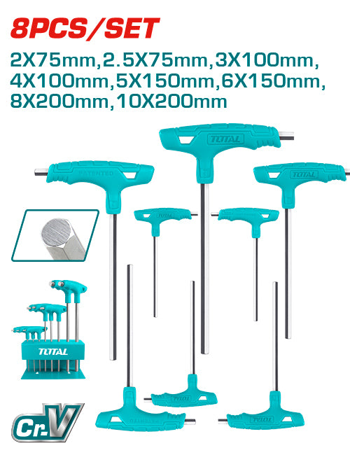 THHW80816 Jgo x 8pcs LLave T hexagonalTOTAL