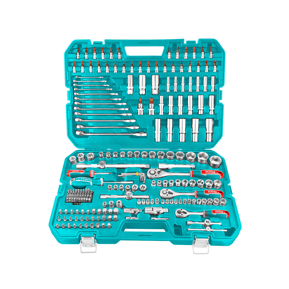 THKTHP22166 Set x 216pcs llaves, dados y chicharras, maleta TOTAL