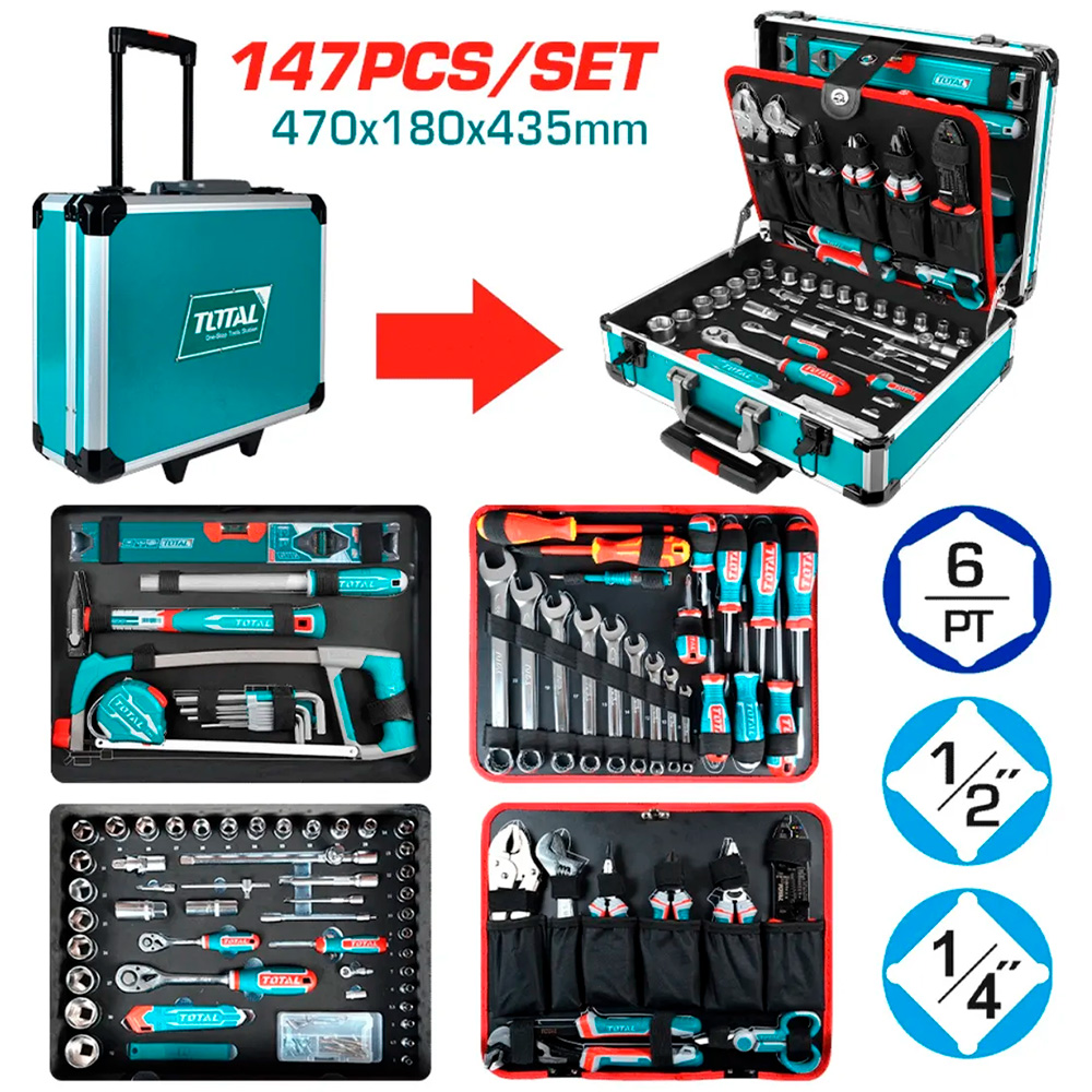 [THKTHP21476] THKTHP21476 Set x 147pcs Herramientas Manuales en maleta de Aluminio TOTAL