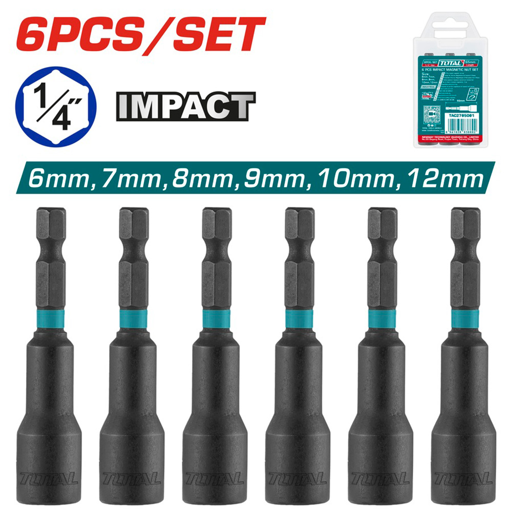 [TAC2765061] TAC2765061 Jgo x 6 pcs Dados magnetico TOTAL