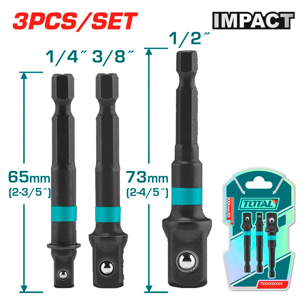 TAC273651 Jgo x 3pcs Adaptador socketTOTAL