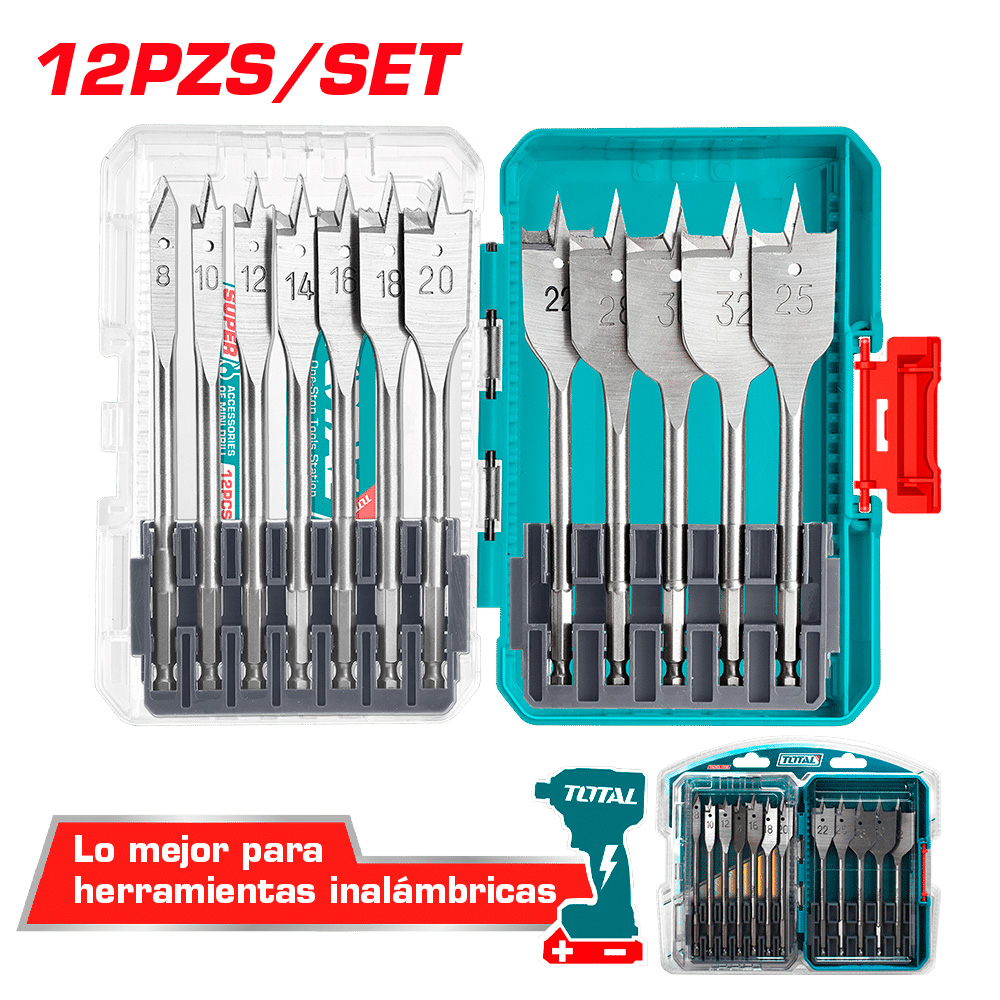 [TACSDL1206] TACSDL1206 Jgo x12pcs Broca paleta para madera TOTAL