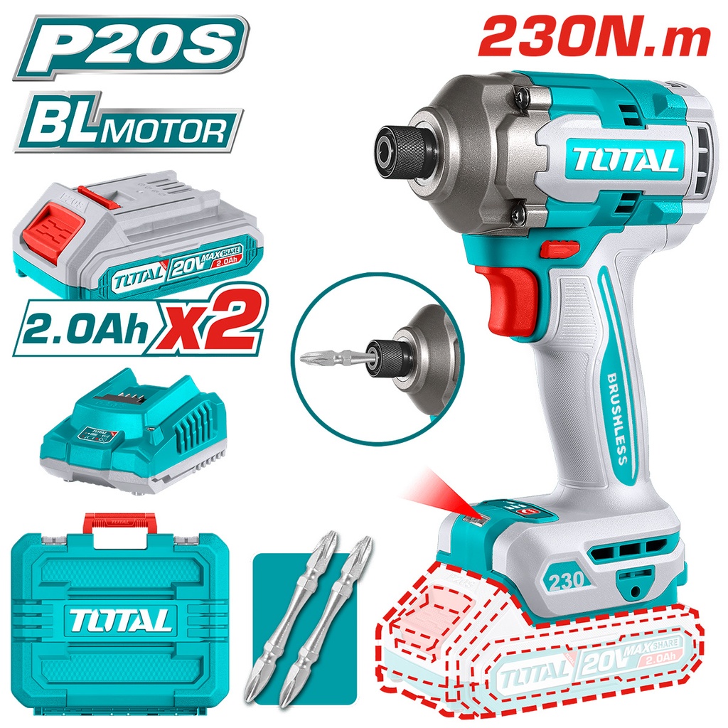 [TIRLI2023] TIRLI2023 Atornillador de impacto 20v BRUSHLESS, 230N.m. total