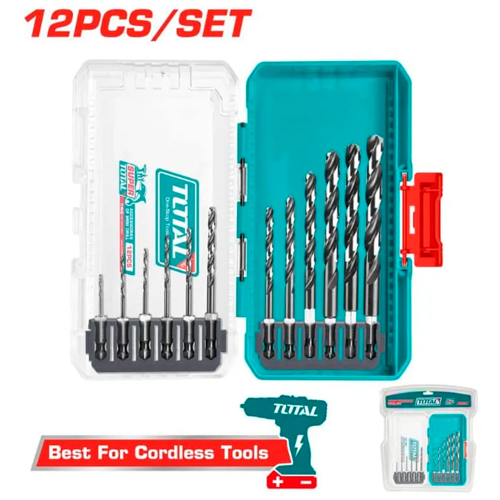 TACSDL11206  Jgo x12pcs Brocas para metal TOTAL
