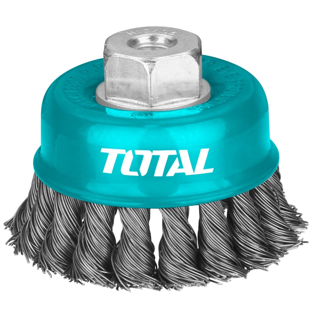 TAC32031 Escobilla copa trenzada 3" 75mm TOTAL