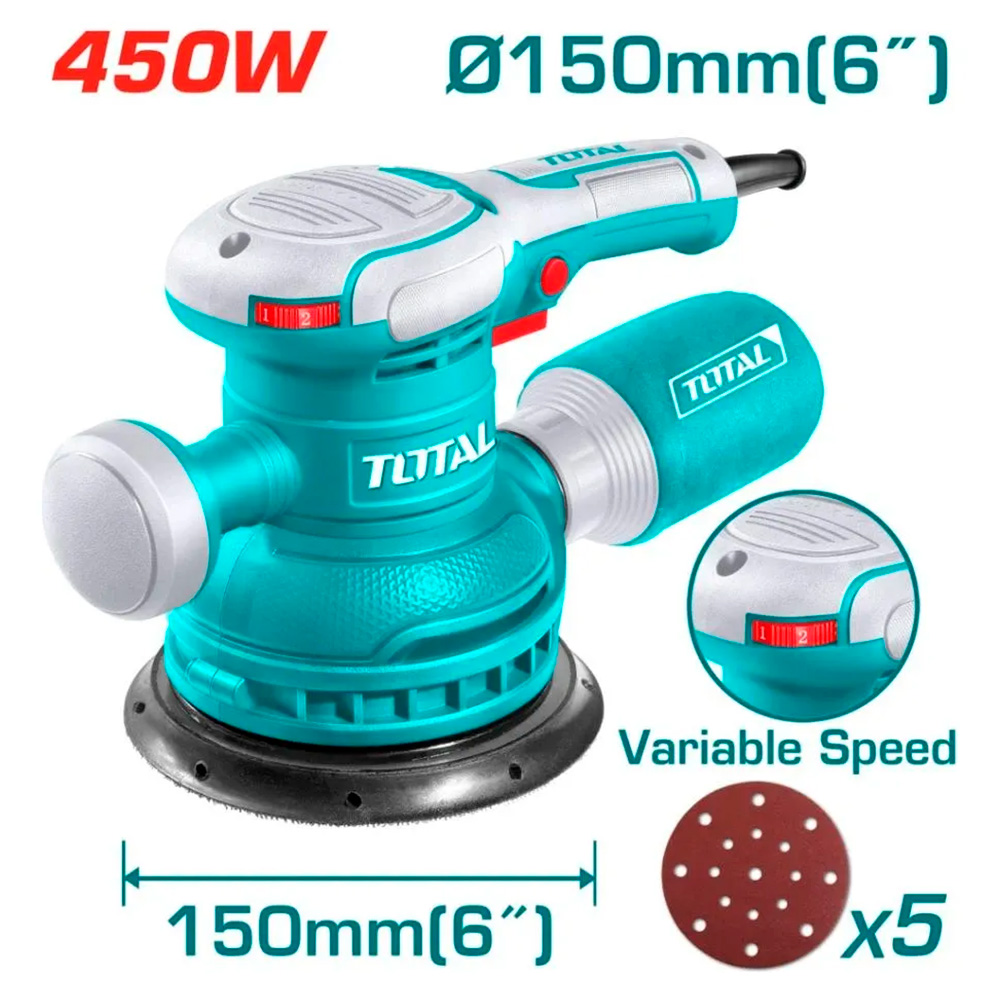 [TF2061506] TF2061506  Lijadora orbital 6" 450W TOTAL