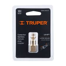 [19082] 19082 Conector rápido de latón, hembra, cuerda 1/4" NPT, TRUPER