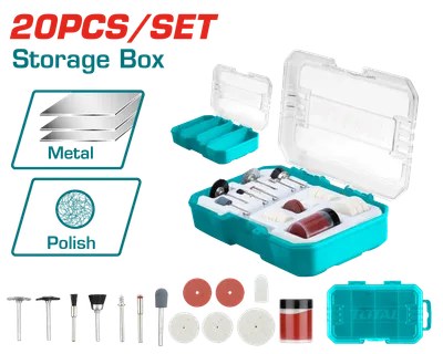 [TAKMG6020] TAKMG6020  Set de Accesorios para Minidrill 20pcs TOTAL