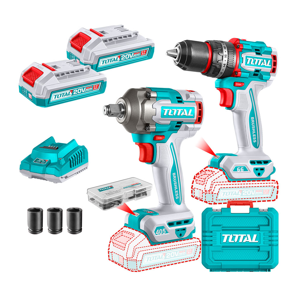 TCKLI20286 Combo Taladro y Pistola Impacto 405N.m. 20v en MALETA