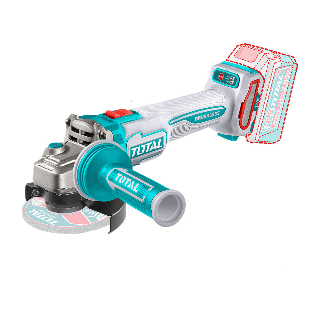 [TAGLI212025] TAGLI212025 Amoladora 4 1/2" BL 20V PESADA c/ mango ANTI VIBRATORIO