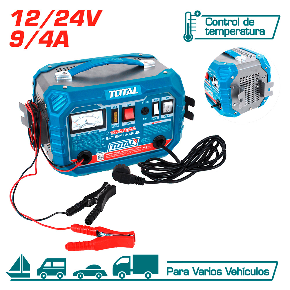 [TBC1601] TBC1601 Cargador De Baterías de Auto 12V/24V TOTAL