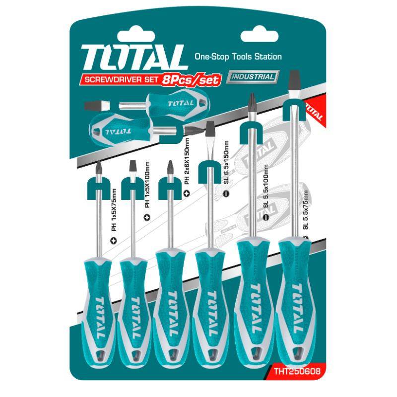 THT250608 Jgo x8pcs Destornillador TOTAL