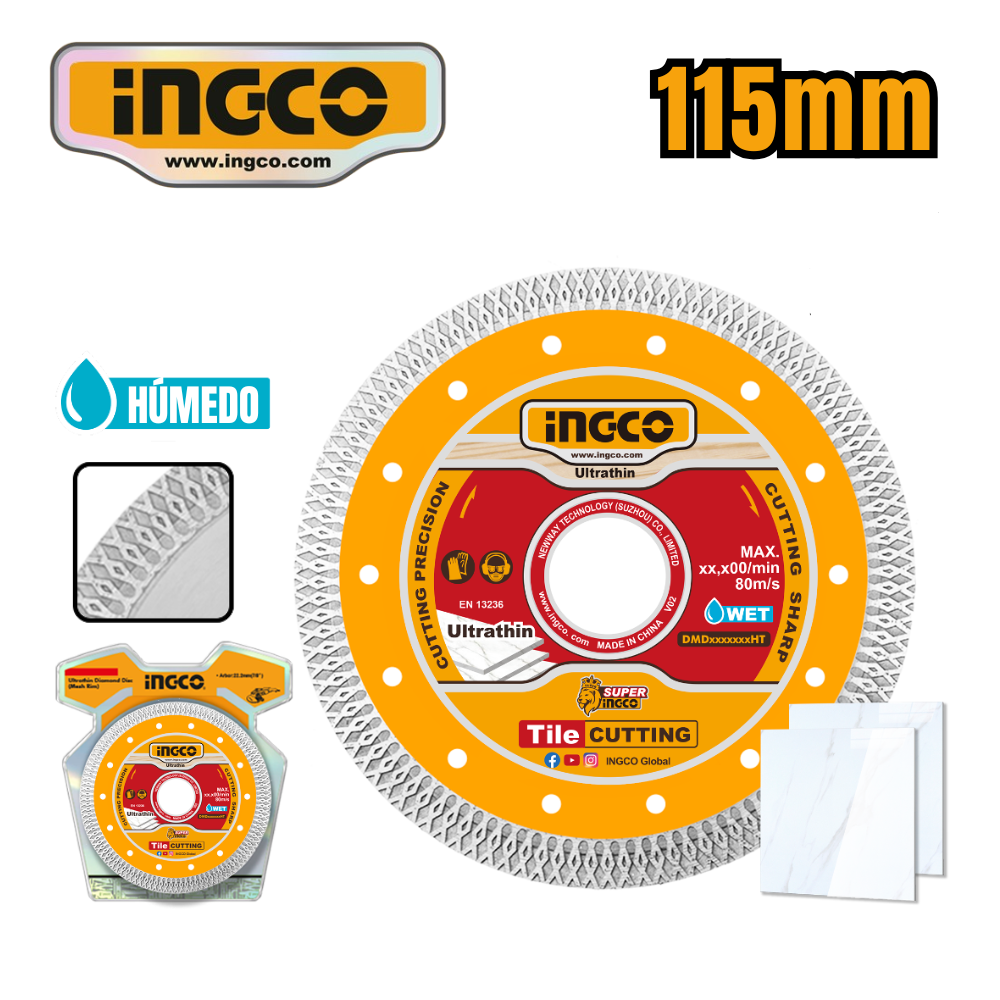 DMD081151HT Disco de diamante ultrafino 4- 1/2''(borde de malla) INGCO