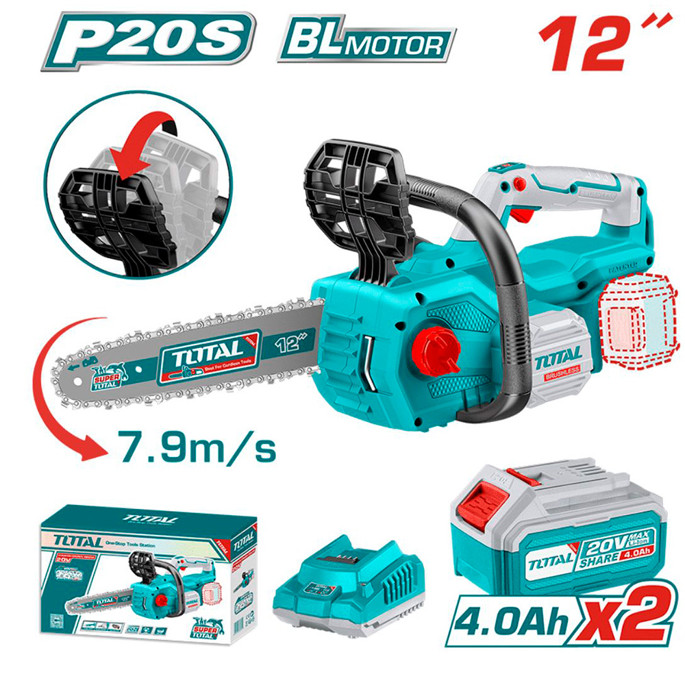 TGSLI201286 Motosierra 12" 20v COMPLETO TOTAL