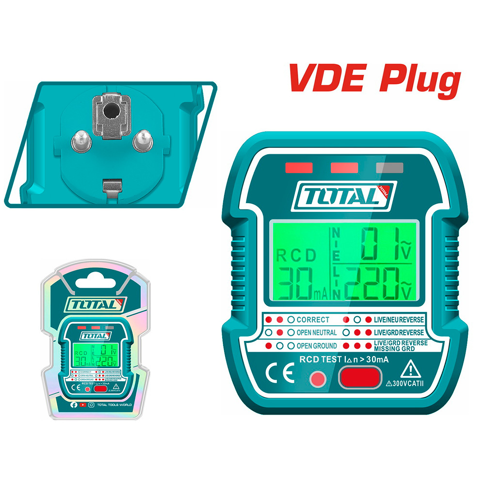 [TESST30011] TESST30011 Probador de enchufe TOTAL