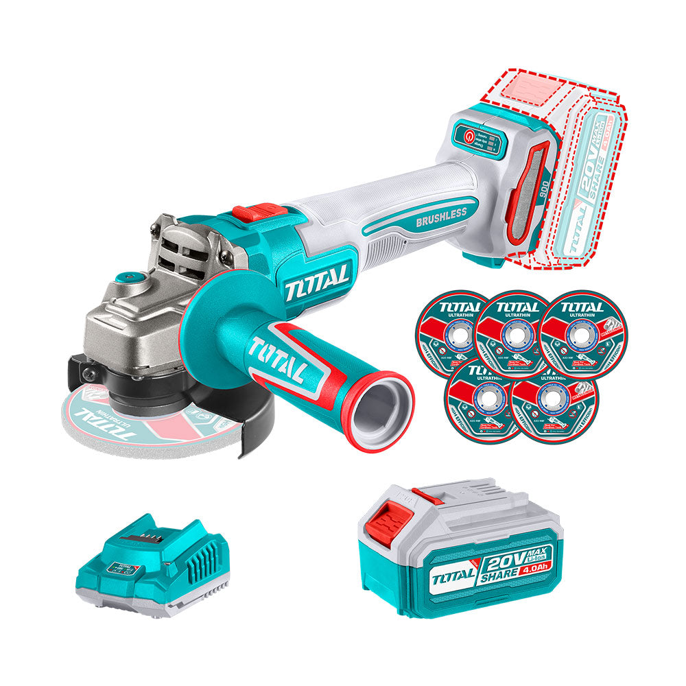 [TAGLI261521] TAGLI261521 Amoladora BRUSHLESS con 1 batería y cargadorTOTAL